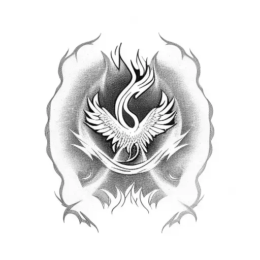 Phoenix Rising From Fire Rose