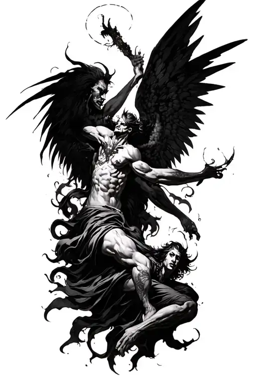 Demons And Angels Fighting