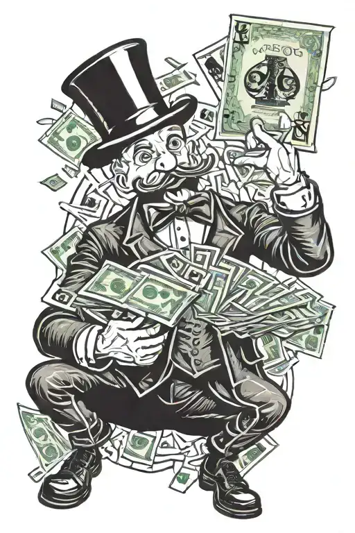 Monopoly Man With Money With The Saying Scared Money Don't Make No Money