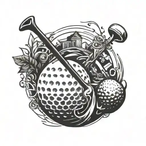 Incorporate A Golf Ball And Tee Into A Dwennimmen Symbol Design