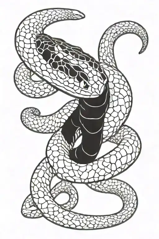 King Snake Black With White Stripes Slithering