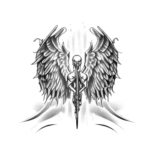 Daryl Dixon's Angel Wings Back Tattoo Design
