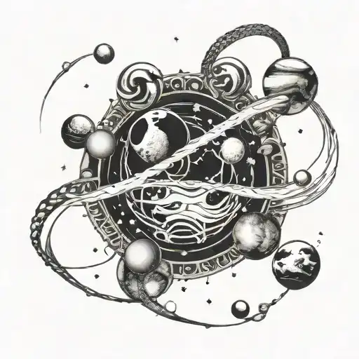 Infinity Symbol With The Universe And Planets In One Side And The Earth In The Other