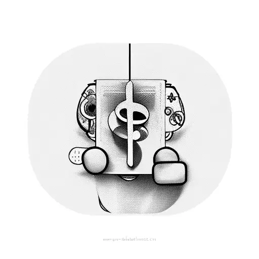 Musical Notes Intertwining With Gaming Controller Buttons