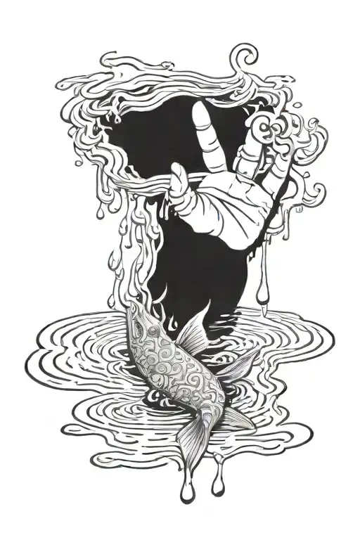 A Hand Sticking Out Of The Water