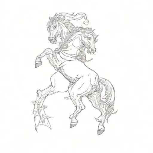 Demon Horse Fighting Krishna Sleeve