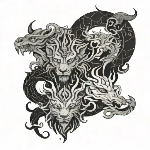 A Fusion Of Different Mythological Creatures From Various Cultures