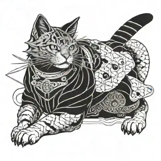 Samurai Cat Sitting