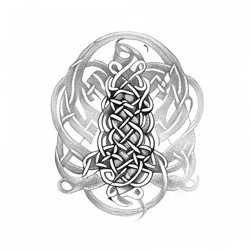 Celtic Sea Monster On Leg