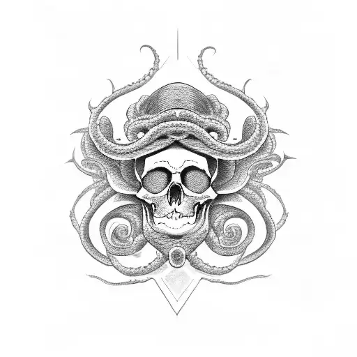 Mexican Skull And Shadow Tentacles