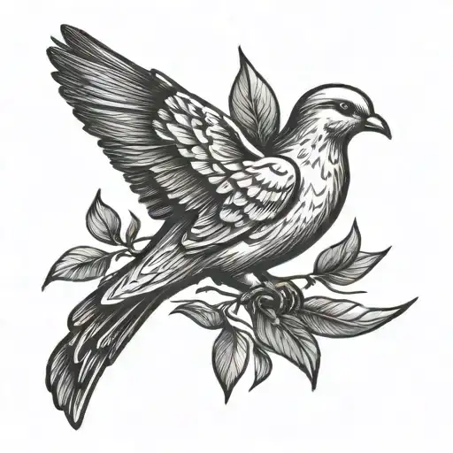 Dove Of Peace With Olive Branch