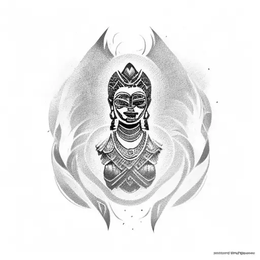 Mayan Warrior Woman Face