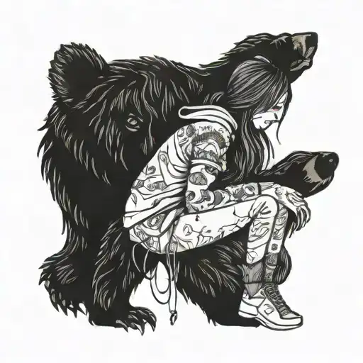 Girl And Bear