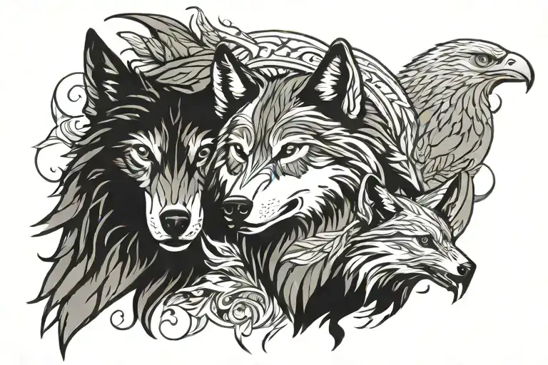 Wolf And Eagle