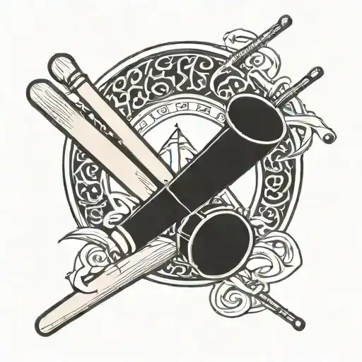 The Word East Coast Withh Drum Sticks Crossed