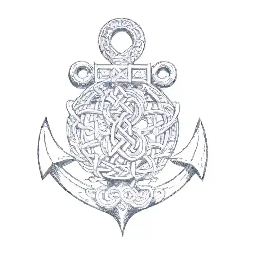 An Anchor With Celtic Knots On It