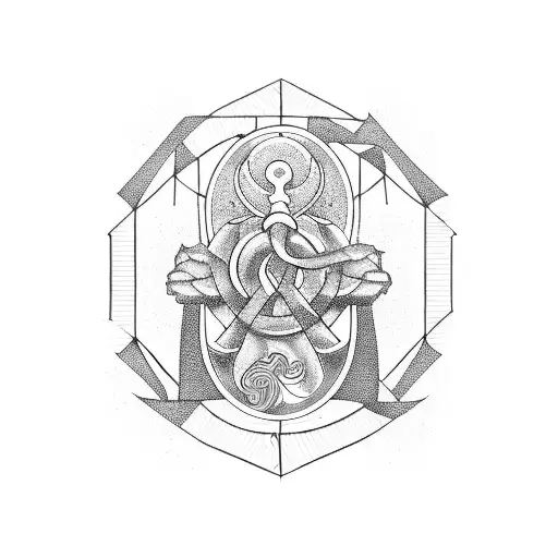 A Libra Symbol Intertwined With Bdsm Elements In A Tattoo Design