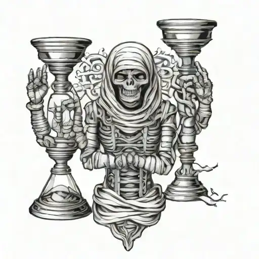 Mummy Holding Hourglass