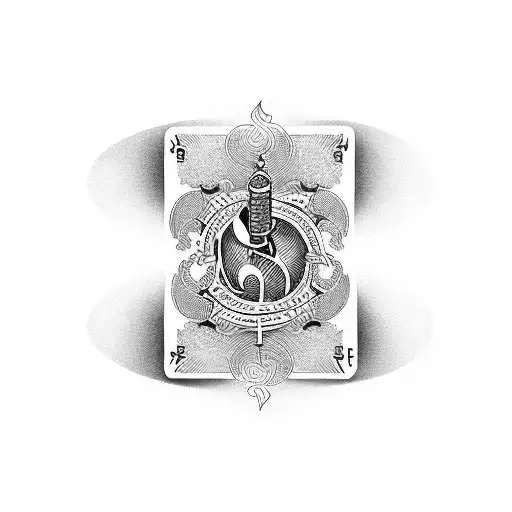 A Music Staff With Playing Card Symbols As Notes