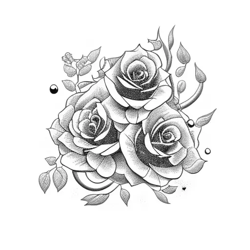 Elegant Floral Vine With Hidden Symbols Representing The Client's Interests