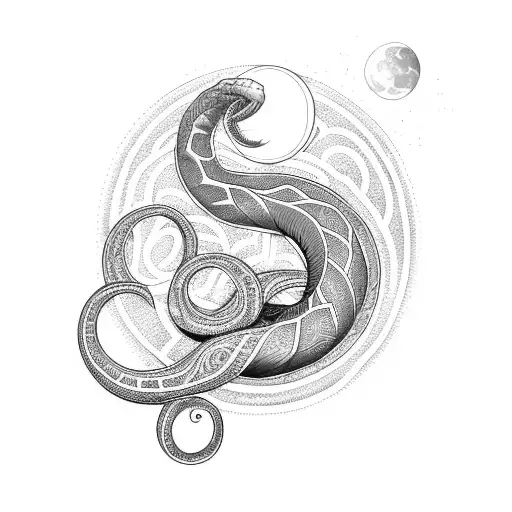 White Snake Turned Around The Moon