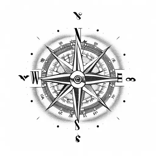 Compass Clock And Roses