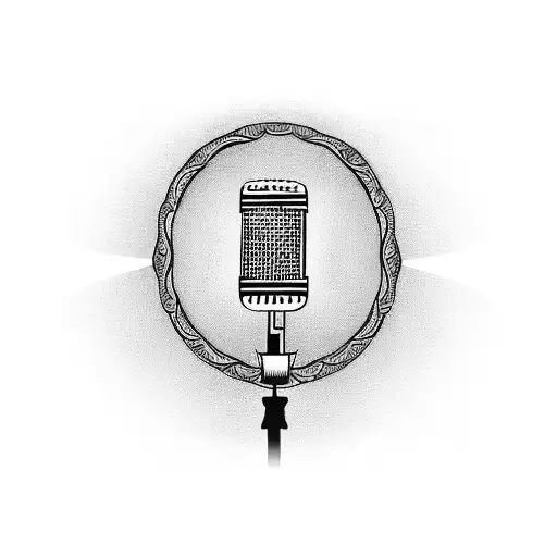 Microphone With Intricate Music Notes Wrapping Around It