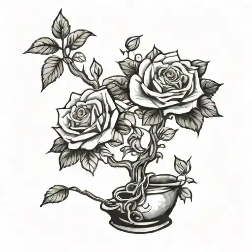 Money Tree Rose Wrapped