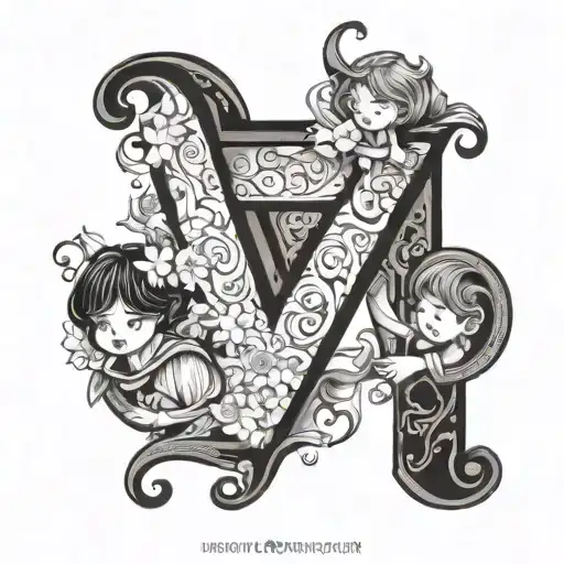 3 Children Initial Letter M