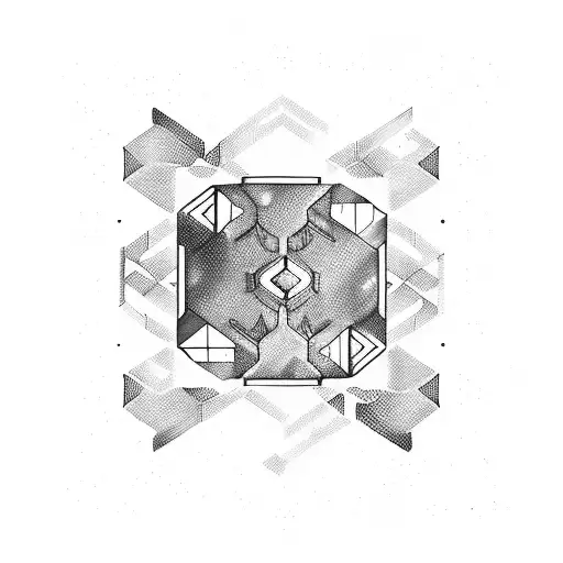 An Abstract Blackwork Design Of Gemini Constellation Merging With Pixelated Video Game Elements