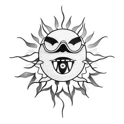 Sun With Guitar And Trampoline