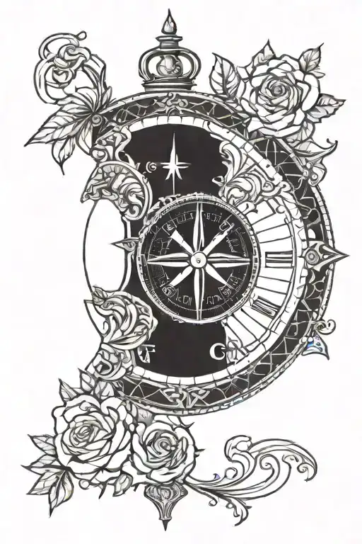 Rose Compass Clock