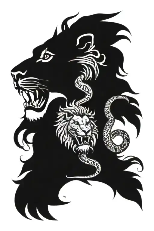 Snake And Lion Head