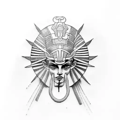 A Tattoo Merging Egyptian And Greek Mythology Elements