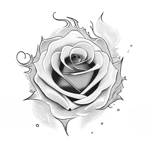 A Whole Rose In Flames