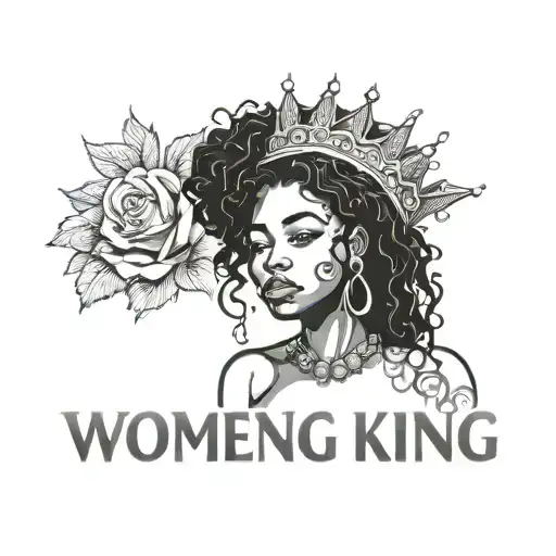 Black Women With The Words Women King Imprinted By Her