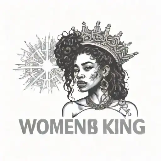 Black Soilder Women With The Words Women King Imprinted By Her