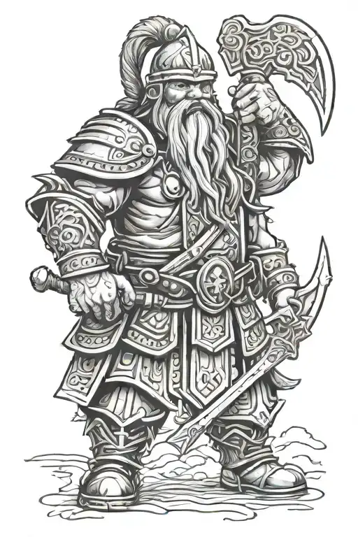 Dwarf Warrior Mixed With Spartan Warrior