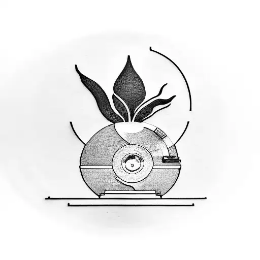 Plant Vase With Vinyl Record Player