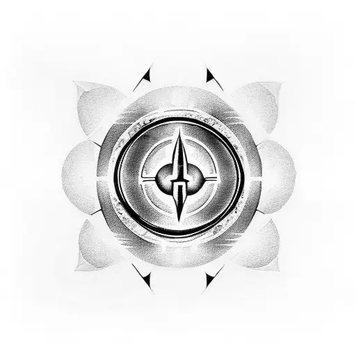 Incorporate A Halo Ring Into A Blackwork Design Featuring Odst Symbols