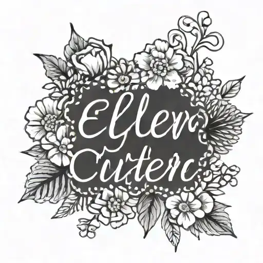 Ellen Written In Cursive With August Birth Flowers