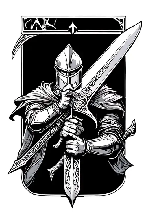 Knight Holding A Sword