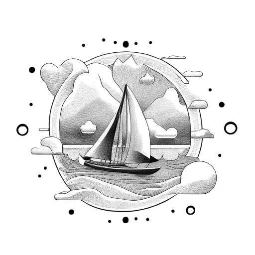 A Boat Sailing Through A Sea Of Coffee Beans