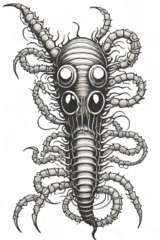 Creepy Centipede With Eyes On Body