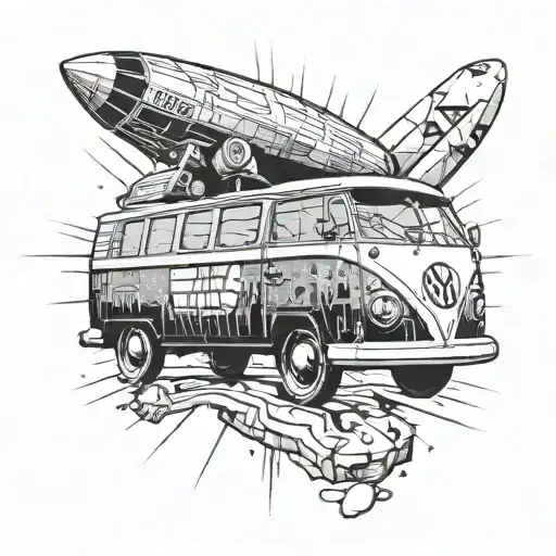 A Volkswagen Van Transformed Into A Spaceship From Star Wars