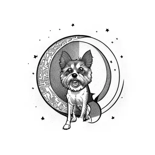 Superhero Dog With The Moon In Background