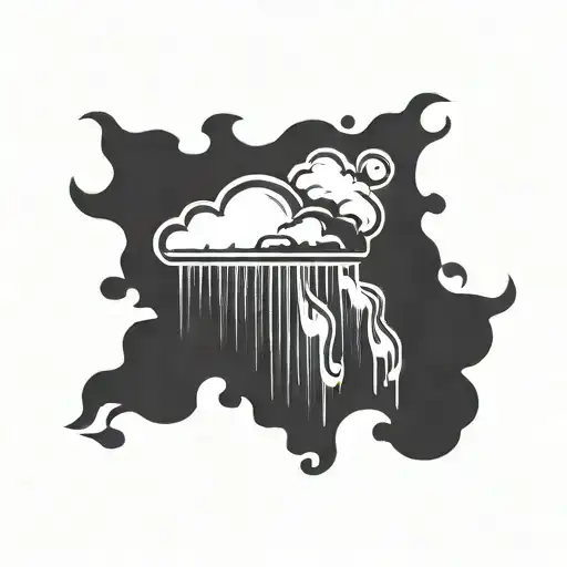 Incorporate Sleeptoken Band Logo Into A Stylized Rain Cloud Design