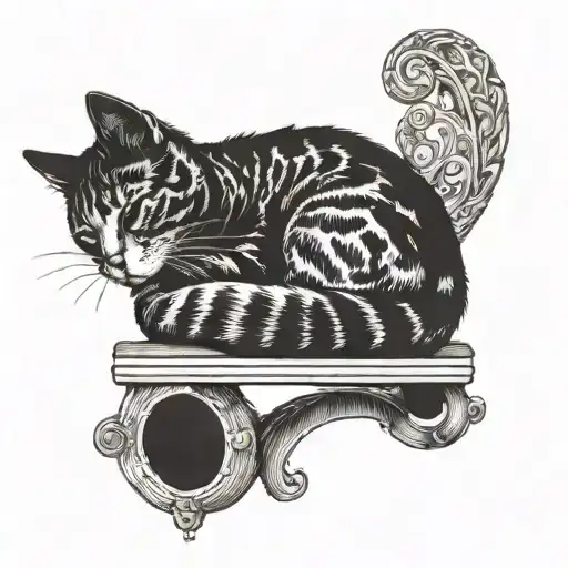 Cat Sleeping On Cat Tree