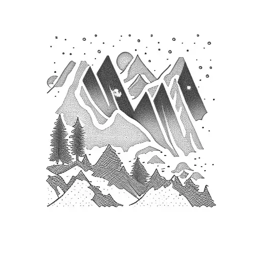 Mountain Scene With 2 Golden Retrievers