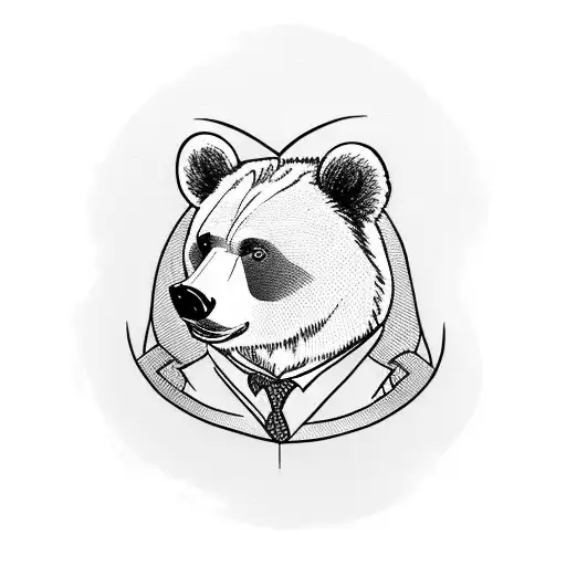 Bear Wearing A Suit Holding A Briefcase